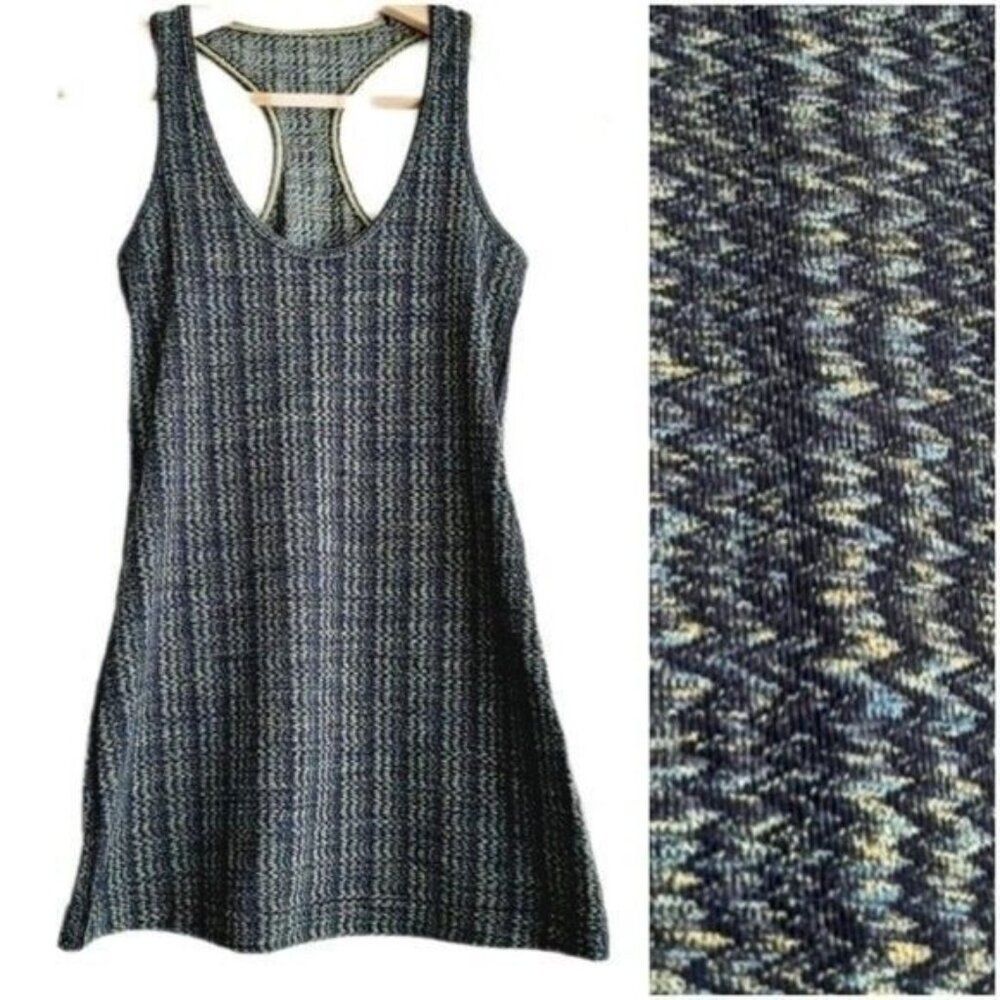 lululemon athletica Blue and Gray Patterned Racerback Tank Dress